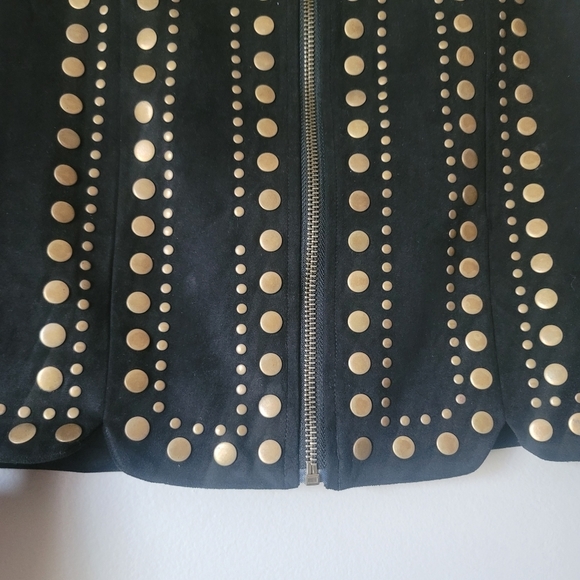 Lucky & Blessed Stud Velvet Mini Skirt in  Black Size Medium - Picture 5 of 12